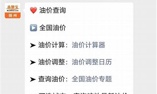 扬州最新汽油价格-扬州油价调整最新信息表